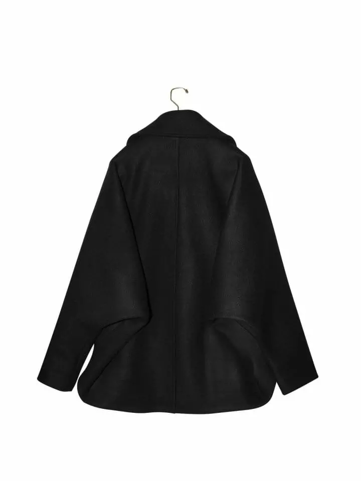 Paper Moon - Korean Women Fashion - #womensfashion - LUX oversized wool cocoon pea coat - 6