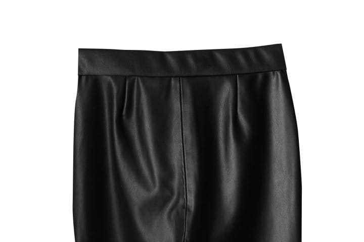 Paper Moon - Korean Women Fashion - #womensfashion - leather cropped flare pants - 9