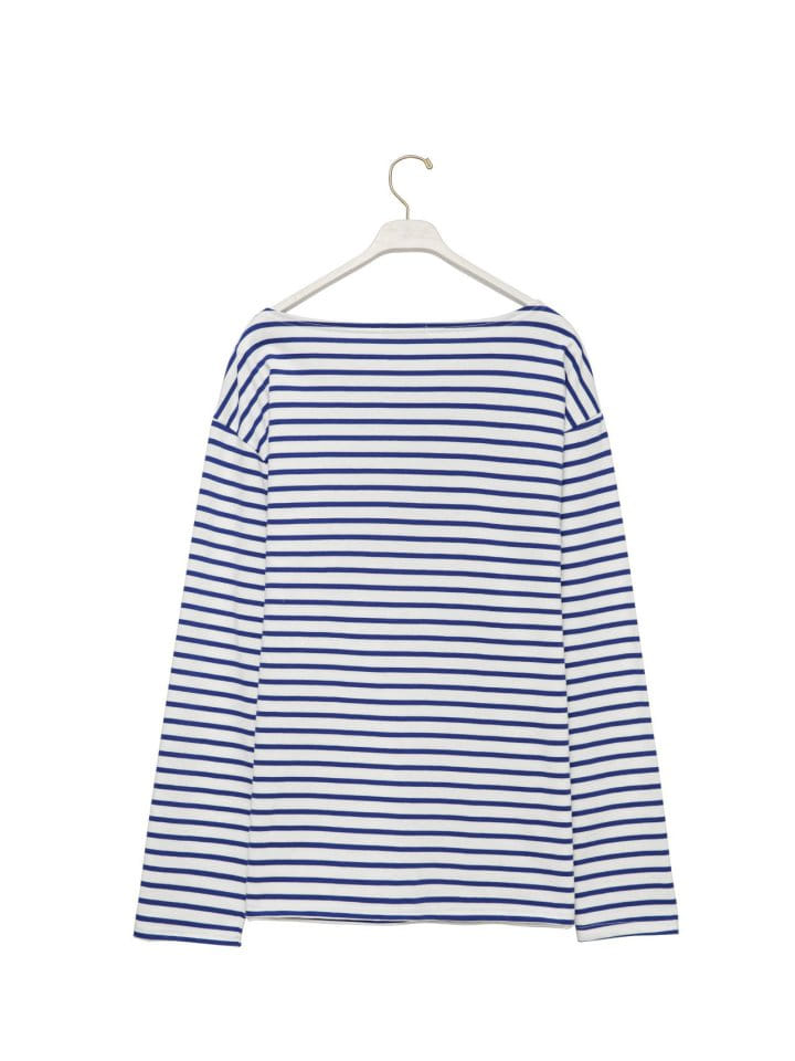 Paper Moon - Korean Women Fashion - #womensfashion - boyfriend fit striped boatneck t ~ shirt - 2