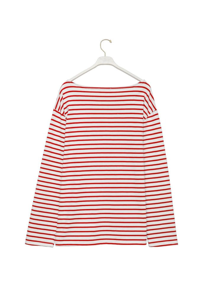 Paper Moon - Korean Women Fashion - #womensfashion - boyfriend fit striped boatneck t ~ shirt - 6