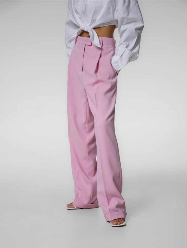 Paper Moon - Korean Women Fashion - #womensfashion - one pleated wide rolled up trouser - 9