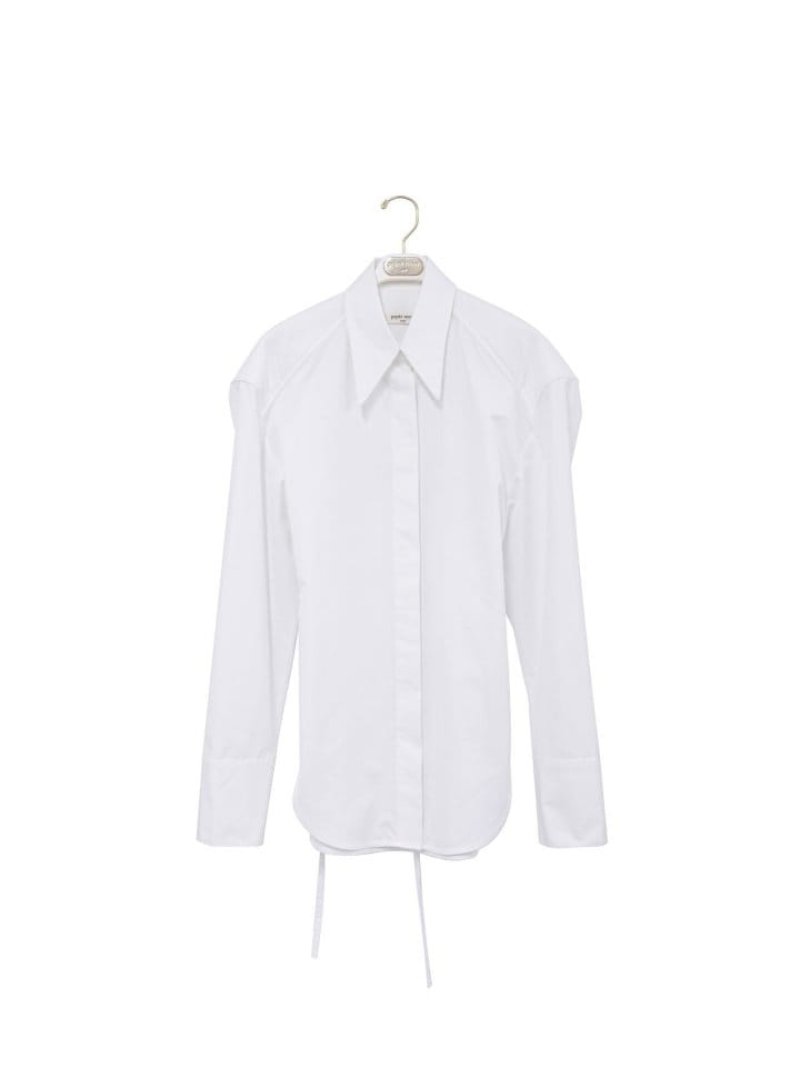 Paper Moon - Korean Women Fashion - #womensfashion - padded shoulder button down cotton shirt - 5