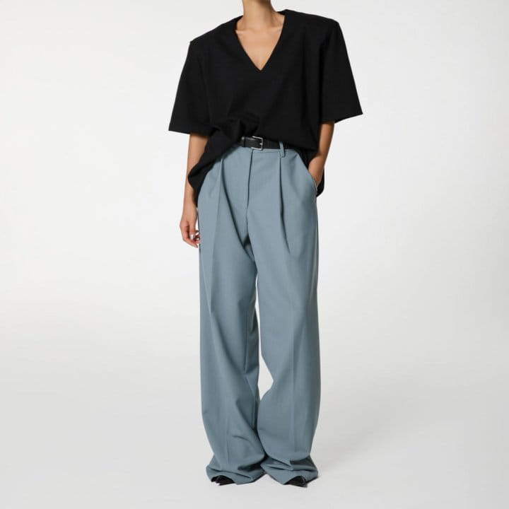 Paper Moon - Korean Women Fashion - #womensfashion - high waist one pleated wide trousers - 10