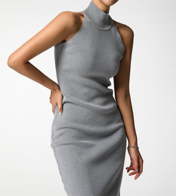 Paper Moon - Korean Women Fashion - #womensfashion - half high neck sleeveless knit dress - 9