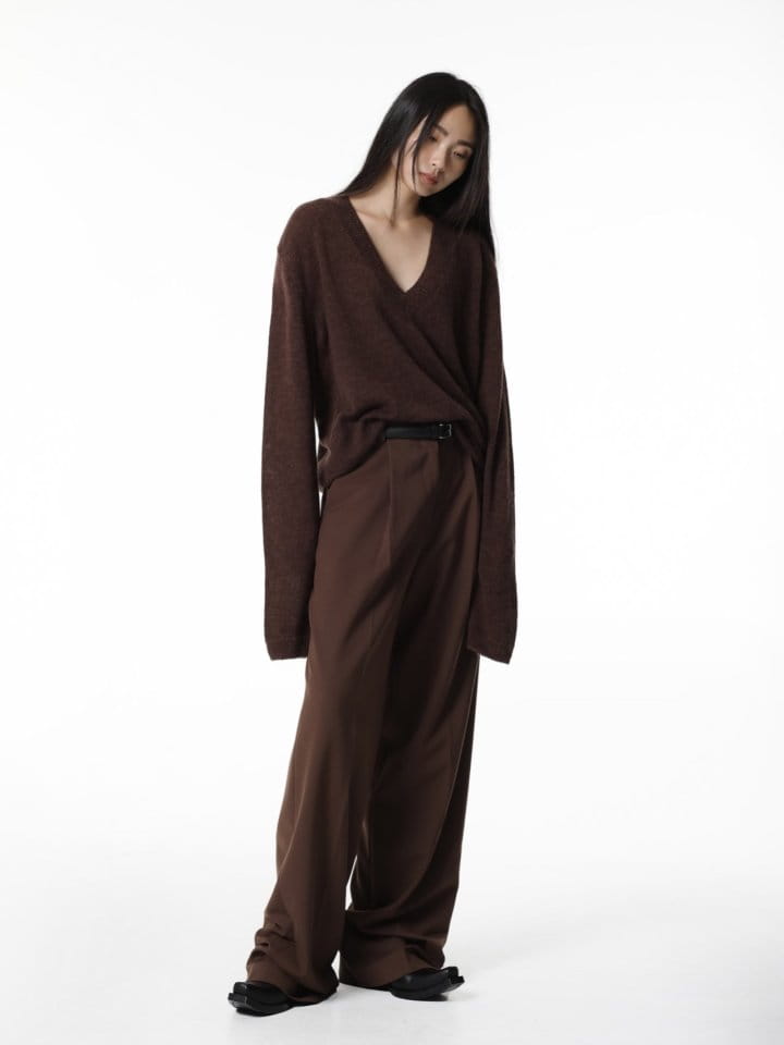 Paper Moon - Korean Women Fashion - #womensfashion - high waist one pleated wide trousers - 6