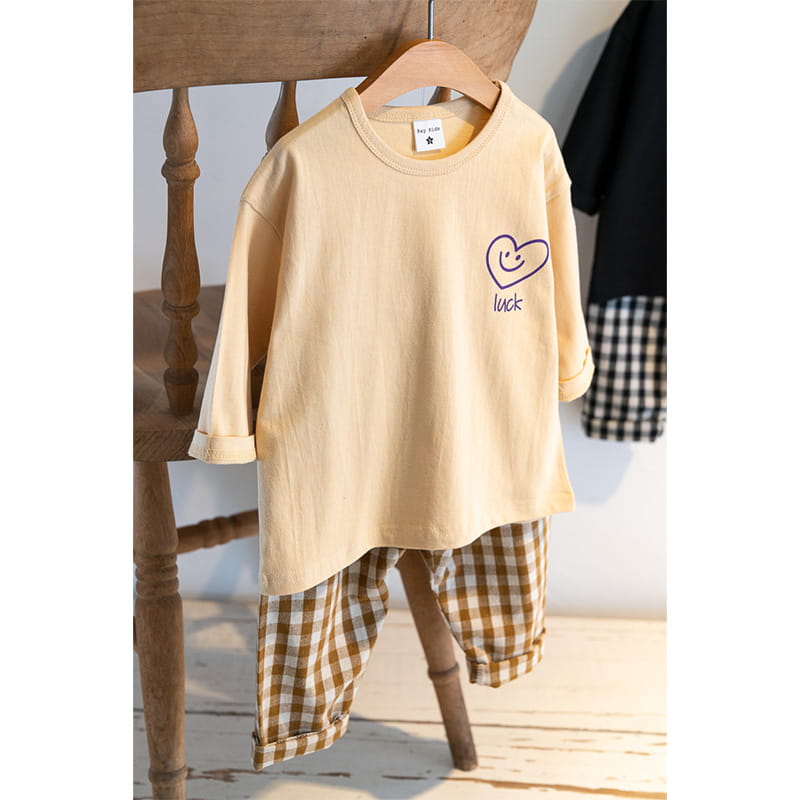 Raykids - Korean Children Fashion - #littlefashionista - Combi Check Top Bottom Set - 3