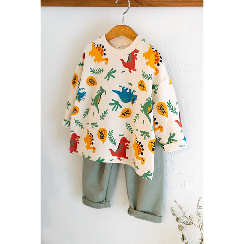 Raykids - Korean Children Fashion - #todddlerfashion - Dino Top Bottom Set - 2