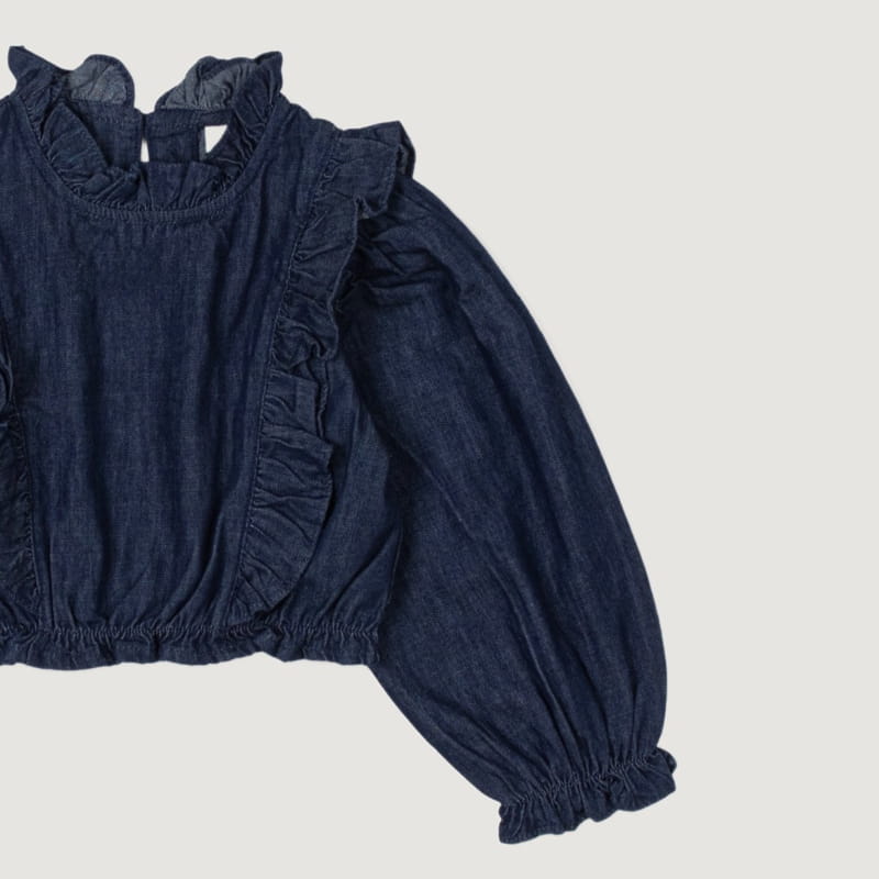 Soye - Korean Children Fashion - #childrensboutique - Denim Frill Blouse - 2