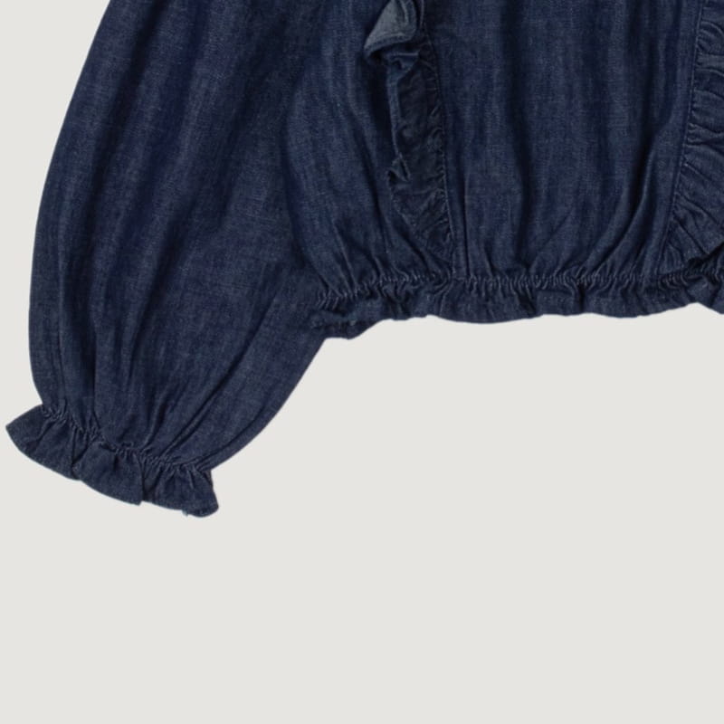 Soye - Korean Children Fashion - #designkidswear - Denim Frill Blouse - 3