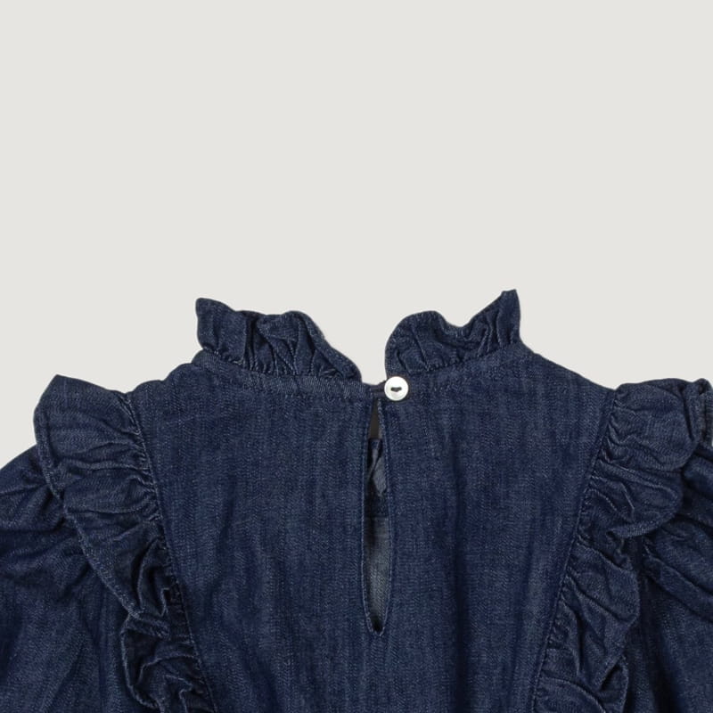 Soye - Korean Children Fashion - #designkidswear - Denim Frill Blouse - 4