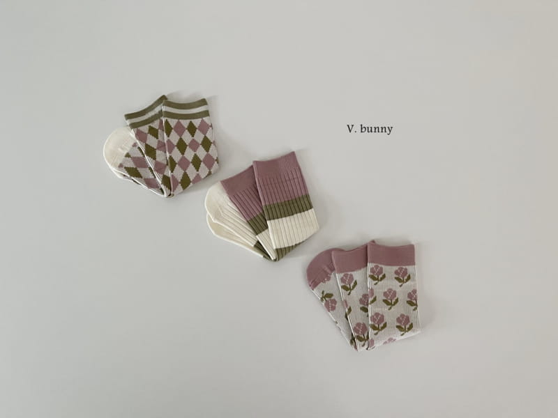 V Bunny - Korean Children Fashion - #Kfashion4kids - Diamond Socks Set