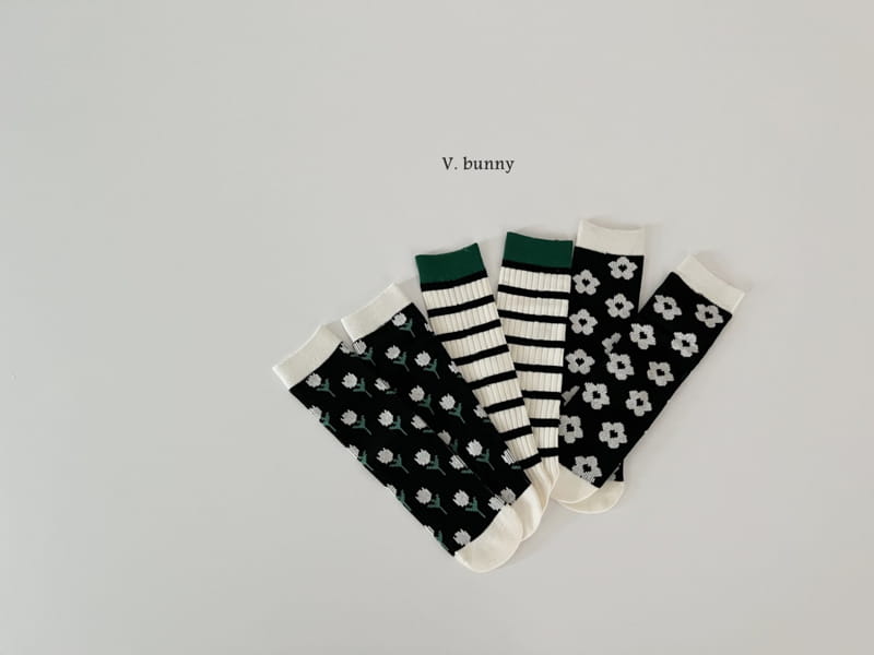 V Bunny - Korean Children Fashion - #Kfashion4kids - Flower Socks Set - 9