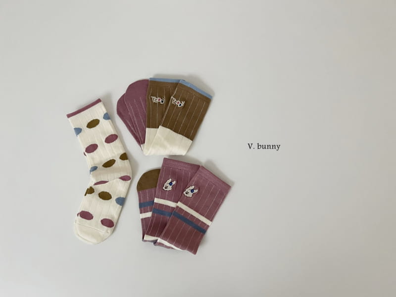 V Bunny - Korean Children Fashion - #Kfashion4kids - Beads Socks Set - 3