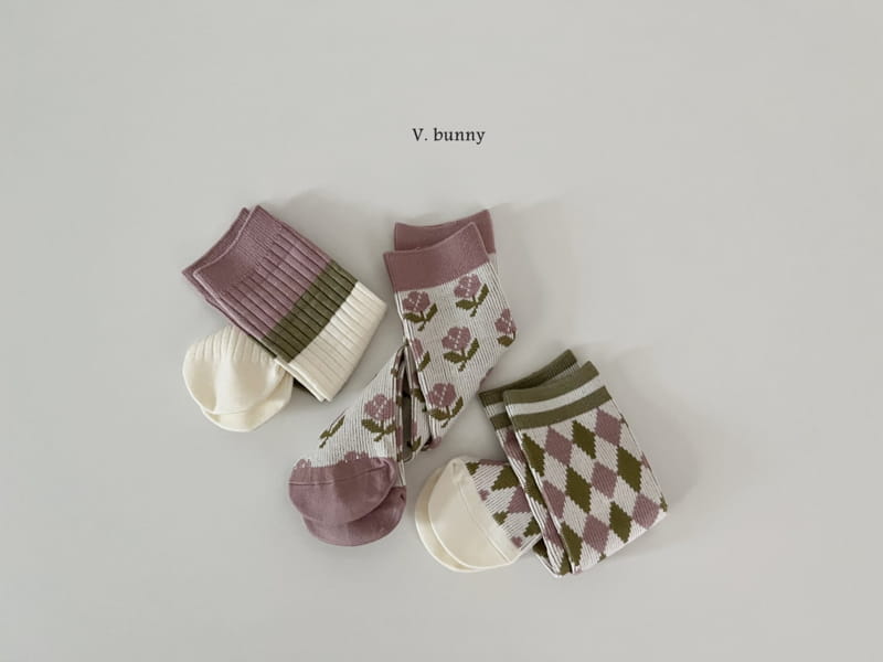 V Bunny - Korean Children Fashion - #childrensboutique - Diamond Socks Set - 10