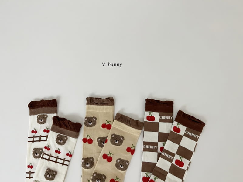 V Bunny - Korean Children Fashion - #childrensboutique - Cherry Socks Set - 8