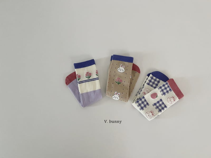 V Bunny - Korean Children Fashion - #kidsshorts - Cookie Socks Seteck Strawberry Socks Set - 2