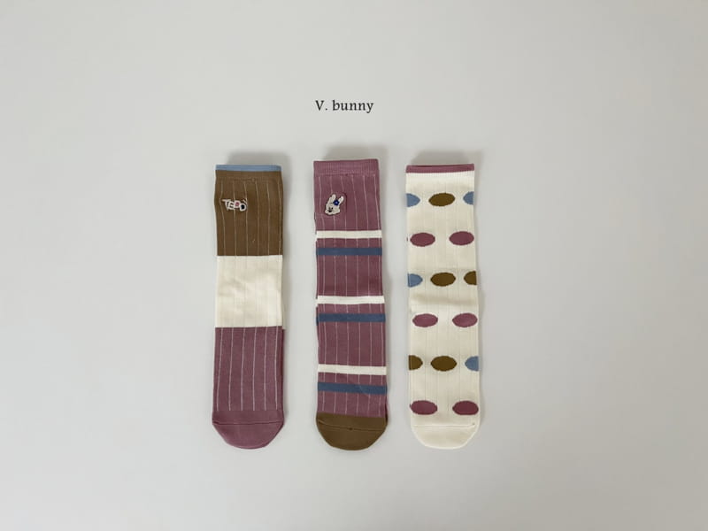 V Bunny - Korean Children Fashion - #kidsstore - Beads Socks Set