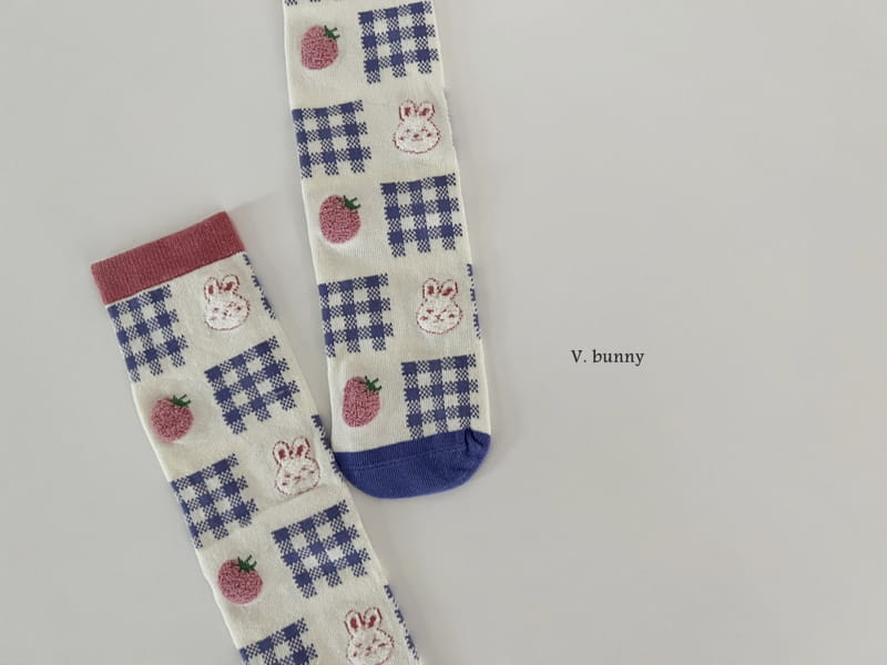 V Bunny - Korean Children Fashion - #kidsstore - Cookie Socks Seteck Strawberry Socks Set - 4