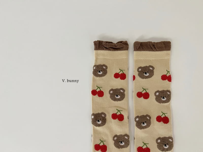 V Bunny - Korean Children Fashion - #minifashionista - Cherry Socks Set - 2