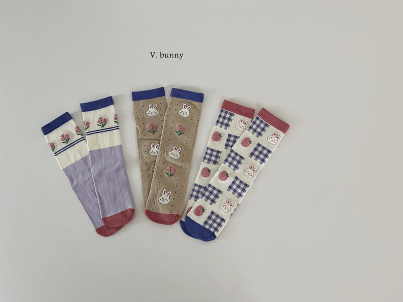 V Bunny - Korean Children Fashion - #prettylittlegirls - Cookie Socks Seteck Strawberry Socks Set - 9