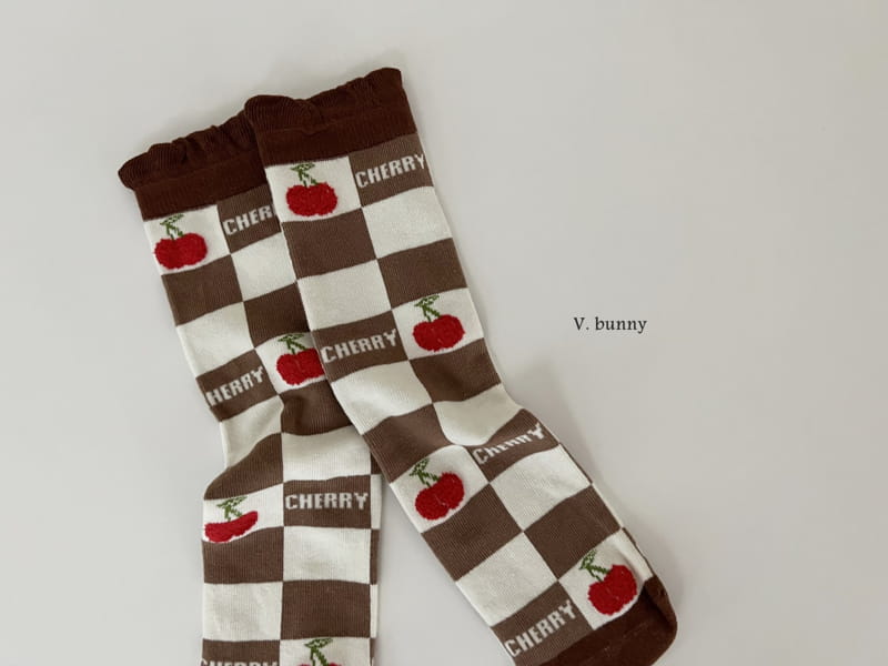 V Bunny - Korean Children Fashion - #prettylittlegirls - Cherry Socks Set - 4