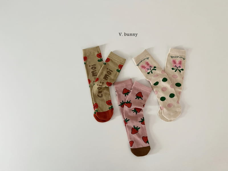 V Bunny - Korean Children Fashion - #todddlerfashion - Moi Socks Set - 11