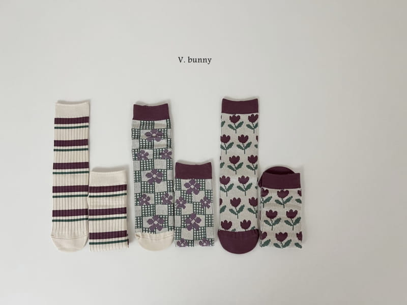 V Bunny - Korean Children Fashion - #todddlerfashion - Popo Socks Set - 9