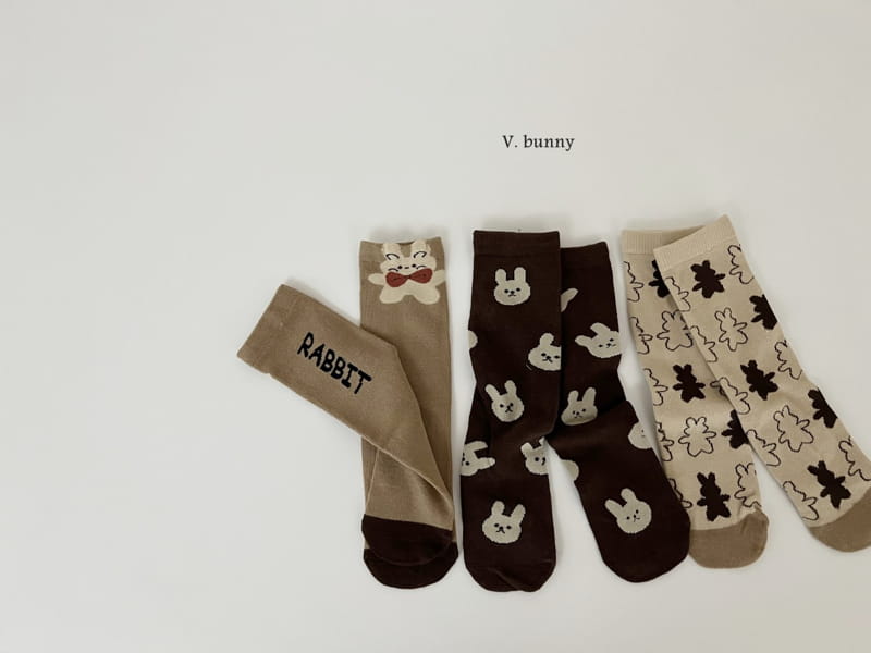 V Bunny - Korean Children Fashion - #toddlerclothing - Shadow Socks Set - 8