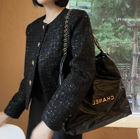 Verni - Korean Women Fashion - #momslook - Spankle Twid Jacket - 8