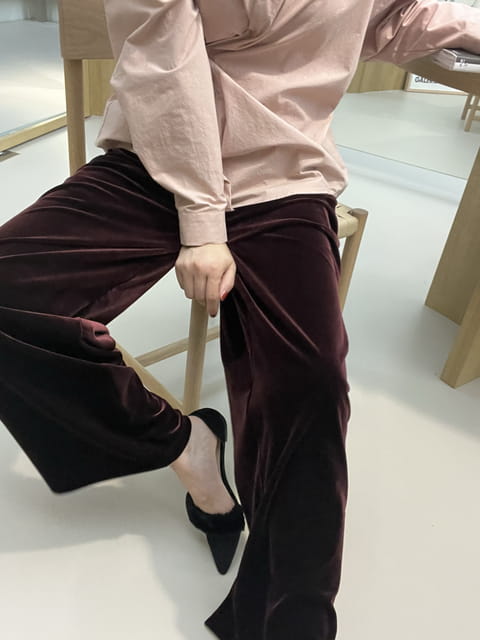 Verni - Korean Women Fashion - #momslook - Velvet Pants - 5