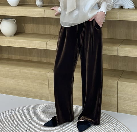 Verni - Korean Women Fashion - #momslook - Velvet Pants - 7