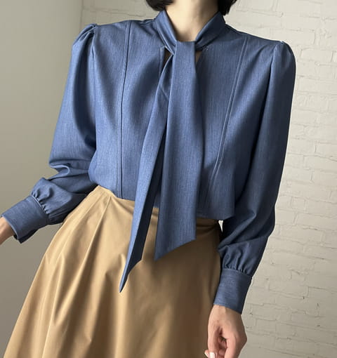 Verni - Korean Women Fashion - #thelittlethings - Blue Blouse - 7