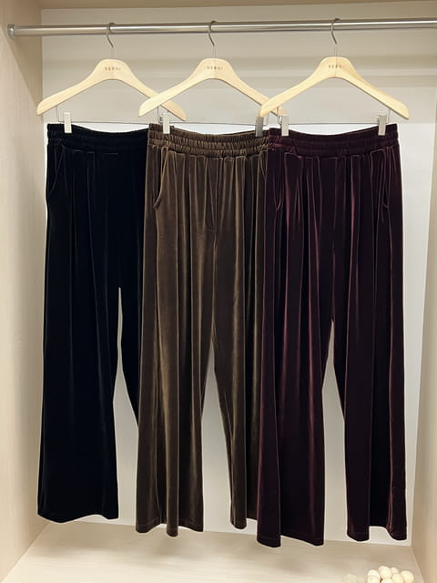 Verni - Korean Women Fashion - #womensfashion - Velvet Pants - 2