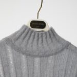 baby alpaca blend sheer mockneck knit top