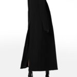 virgin 100 % wool peak lapel tailored maxi coat