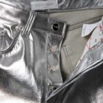 patent vegan leather coated straight pants