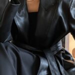 oversized vegan leather robe maxi coat