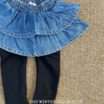 Denim Cancan Skirt Leggings