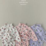 Flower Fleece Top Bottom Set