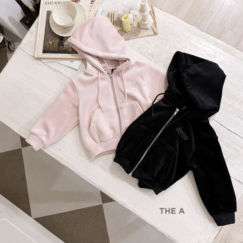 A-Market - Korean Children Fashion - #Kfashion4kids - Velvet Hoody Zip-up - 3