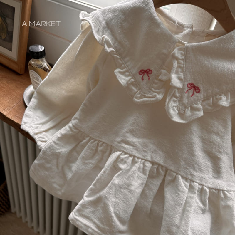 A-Market - Korean Children Fashion - #minifashionista - Pink Ribbon Blouse - 3