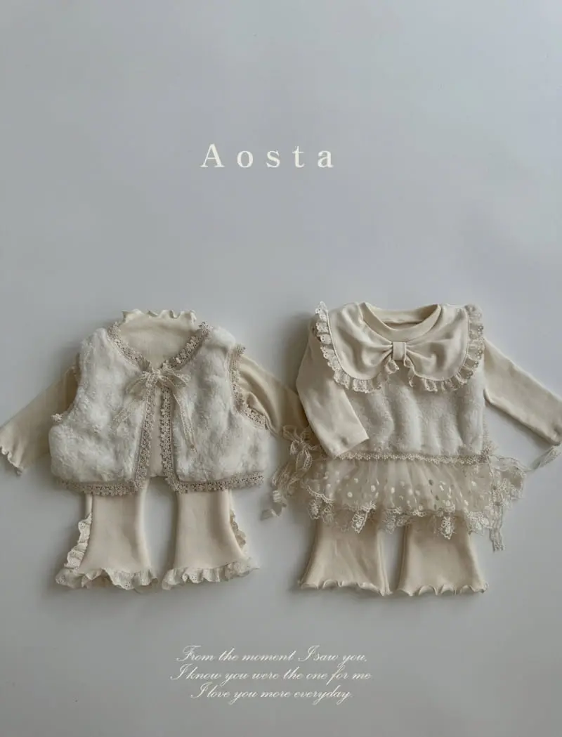 Aosta - Korean Children Fashion - #kidsshorts - Lace Open Vest - 2