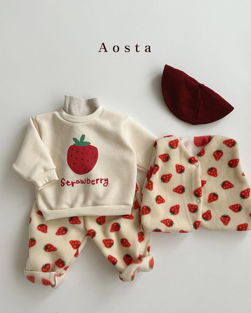 Aosta - Korean Children Fashion - #littlefashionista - Strawberry Sweatshirt - 3