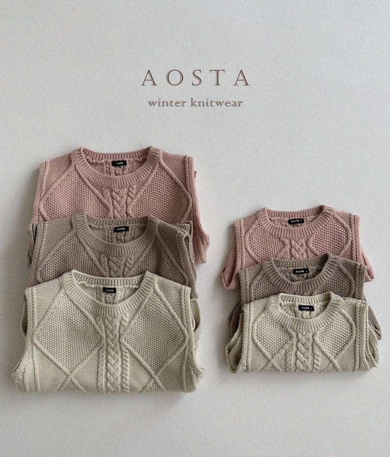 Aosta - Korean Children Fashion - #toddlerclothing - Knit Vest Mom - 2