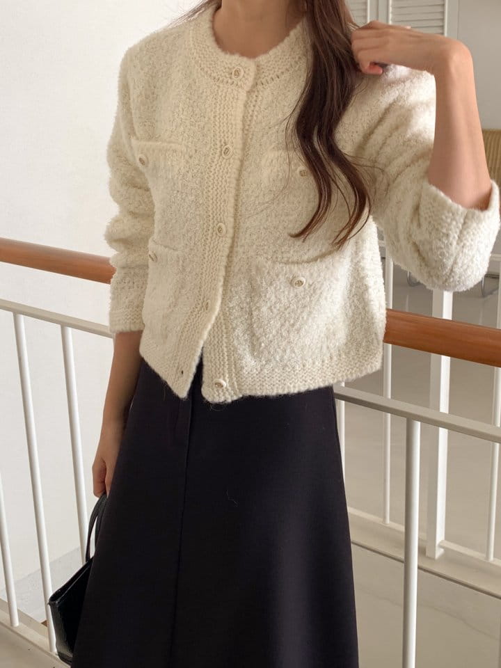 Atthismoment - Korean Women Fashion - #romanticstyle - Chane Knit Jacket - 5