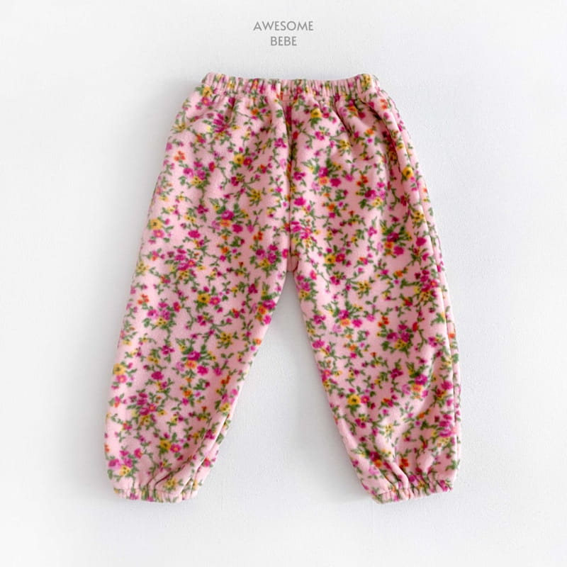 Awesome Bebe - Korean Children Fashion - #fashionkids - Flower Fleece Pants - 3