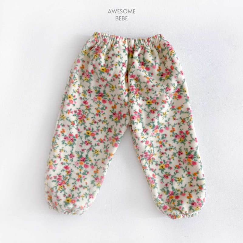 Awesome Bebe - Korean Children Fashion - #kidsstore - Flower Fleece Pants - 5