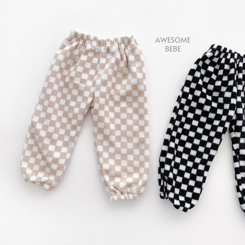 Awesome Bebe - Korean Children Fashion - #kidsstore - Check Board Fleece Pants - 3