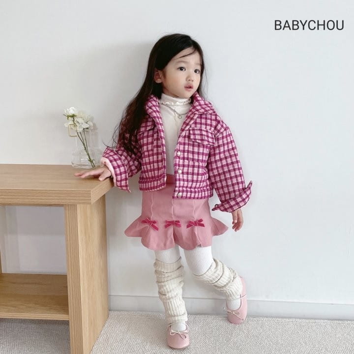 Babychou - Korean Children Fashion - #Kfashion4kids - Shy Check Jumper - 8