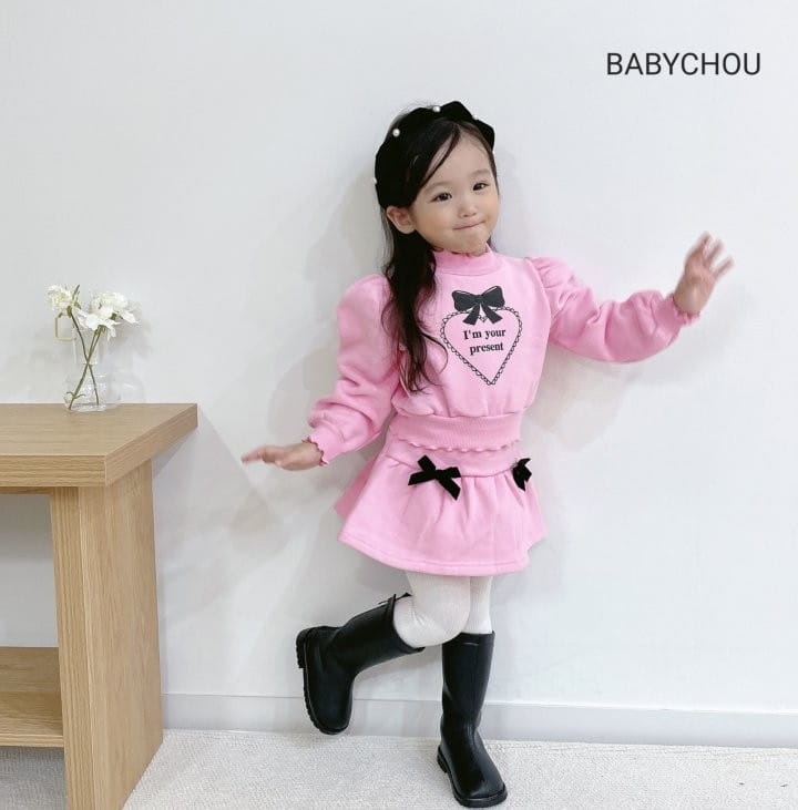 Babychou - Korean Children Fashion - #childofig - Ribbon Top Bottom Set - 5